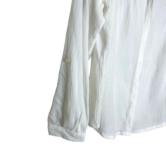 Anthropologie Joie White Button Down Long Sleeve Blouse - Picture 5 of 9
